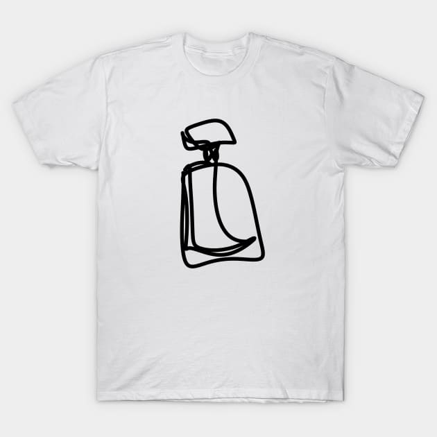 Minimalistic Perfume Bottle Line Art T-Shirt by BeautyMeow